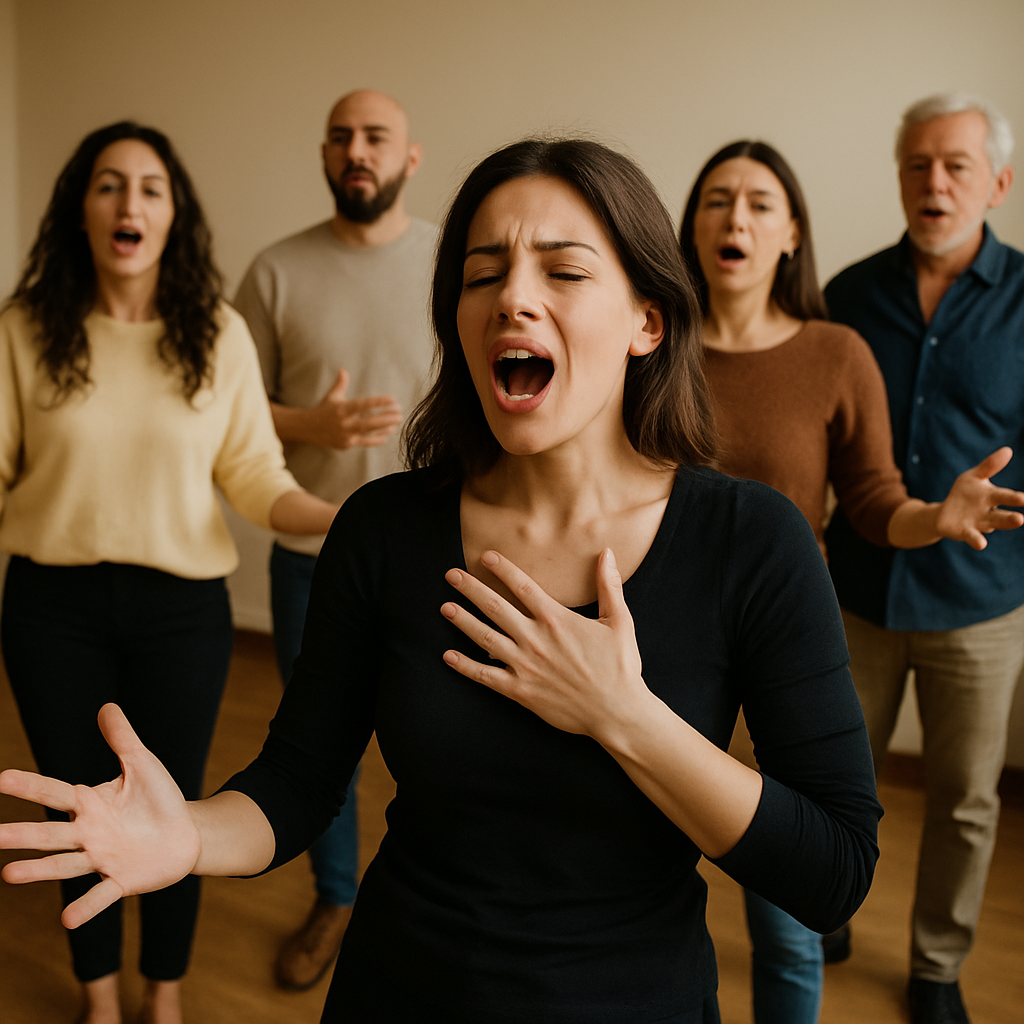 Taller de canto grupal en ECM